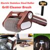 Электрическая щетка для чистки гриля со светодиодной подсветкой, перезаряжаемая щетка для барбекю, сменные насадки из нержавеющей стали, бытовые инструменты для чистки, инструменты для барбекю