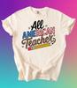 All American Teacher Shirt | Patriotic Leopard 4th of July School Apparel