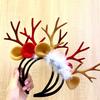 Chic Christmas Plush Reindeer Antler Hair Band - Sweet & Simple Style for Girls