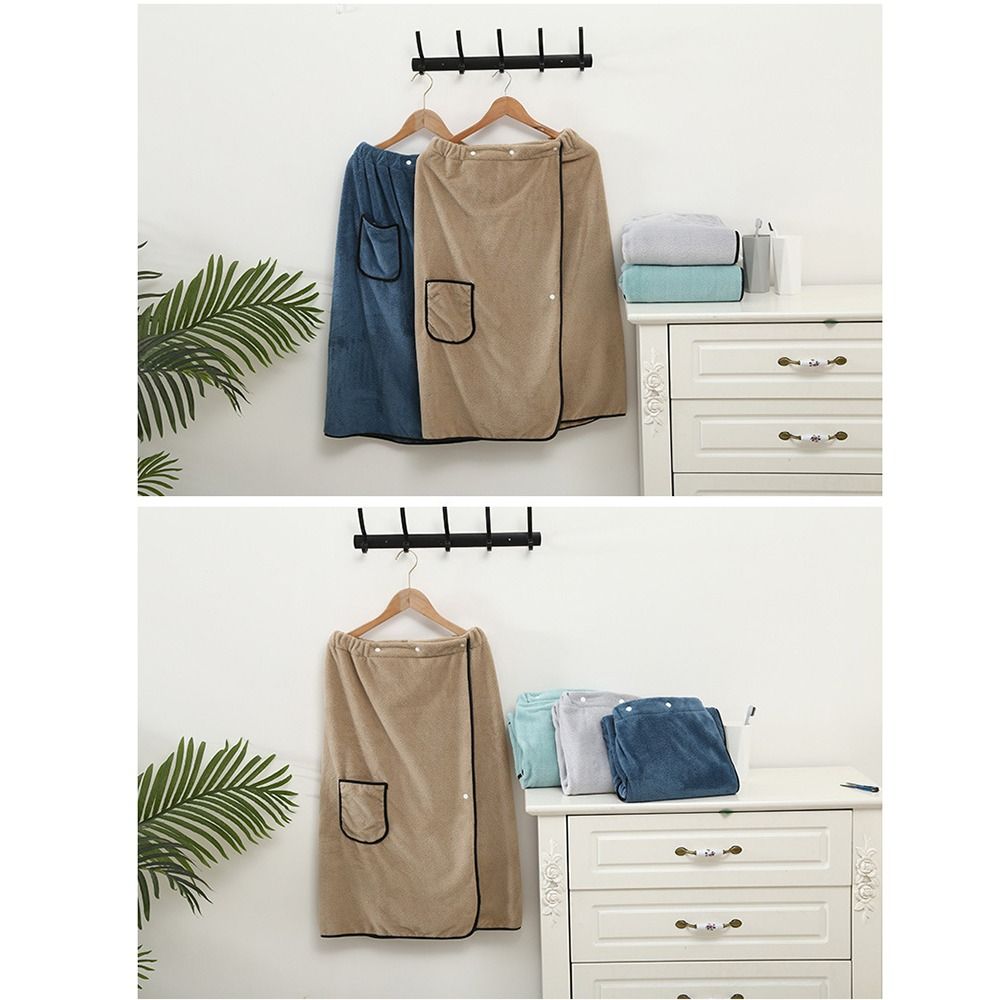 Coral Fleece Wearable Towel Soft Comfortable Beach Wrap Thick Design Bath Skirt Pool Use