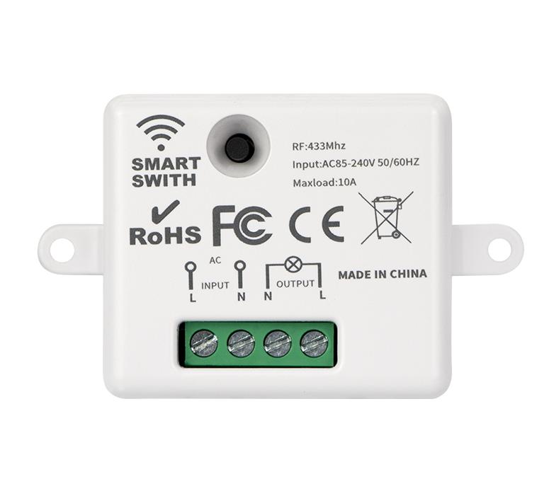Беспроводная интеллектуальная настенная панель RF 433 МГц с дистанционным управлением 1/2/3Gang Mini Relay Receiver Home Led Light Lamp Switch 5A 110V 220V