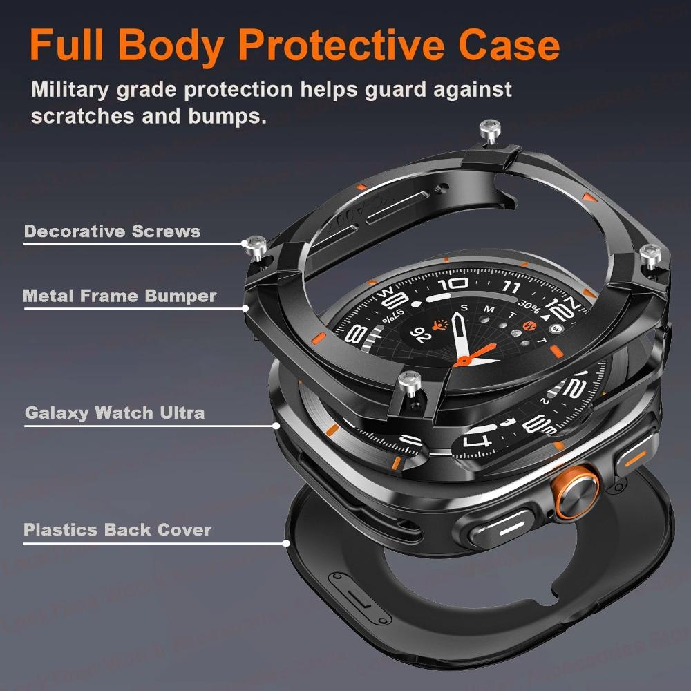 Роскошный алюминиевый чехол Armor для Samsung Galaxy Watch Ultra 47 мм Металлическая крышка Защитное стекло для экрана для Samsung Galaxy 7 Ultra 47