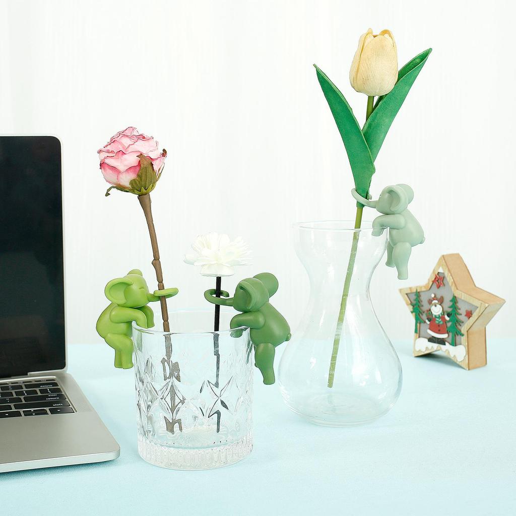 3Pcs Flower Propagation Friends ABS Elephant Shape Plant Holder Flower Pot Decoration for Sprouts Stems Shoots and Cuttings