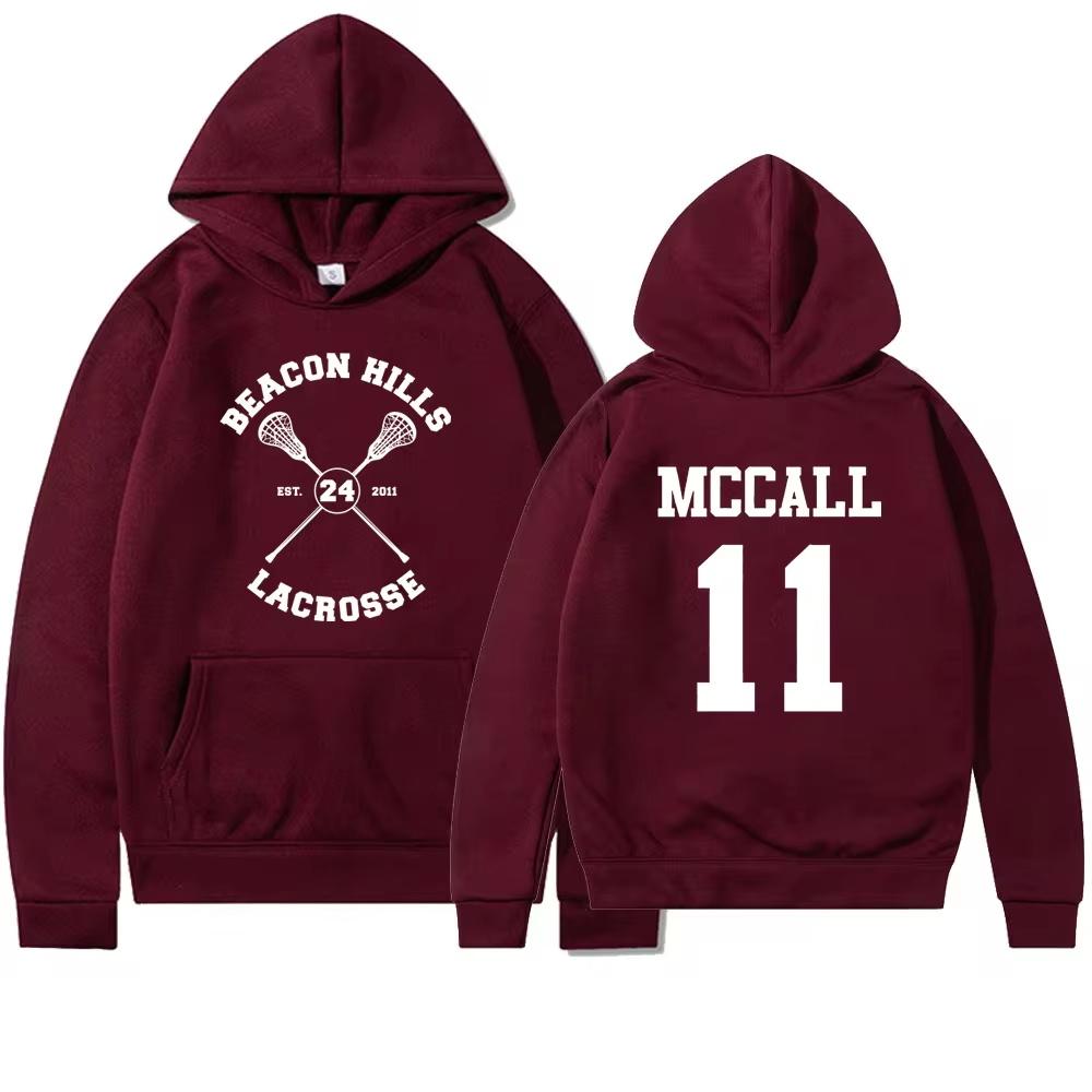 Толстовка с капюшоном «Волчонок» Beacon Hills Stilinski 24 Lahey McCall Пуловер с капюшоном для телешоу Толстовка с капюшоном в стиле хип-хоп Уличная одежда Топ