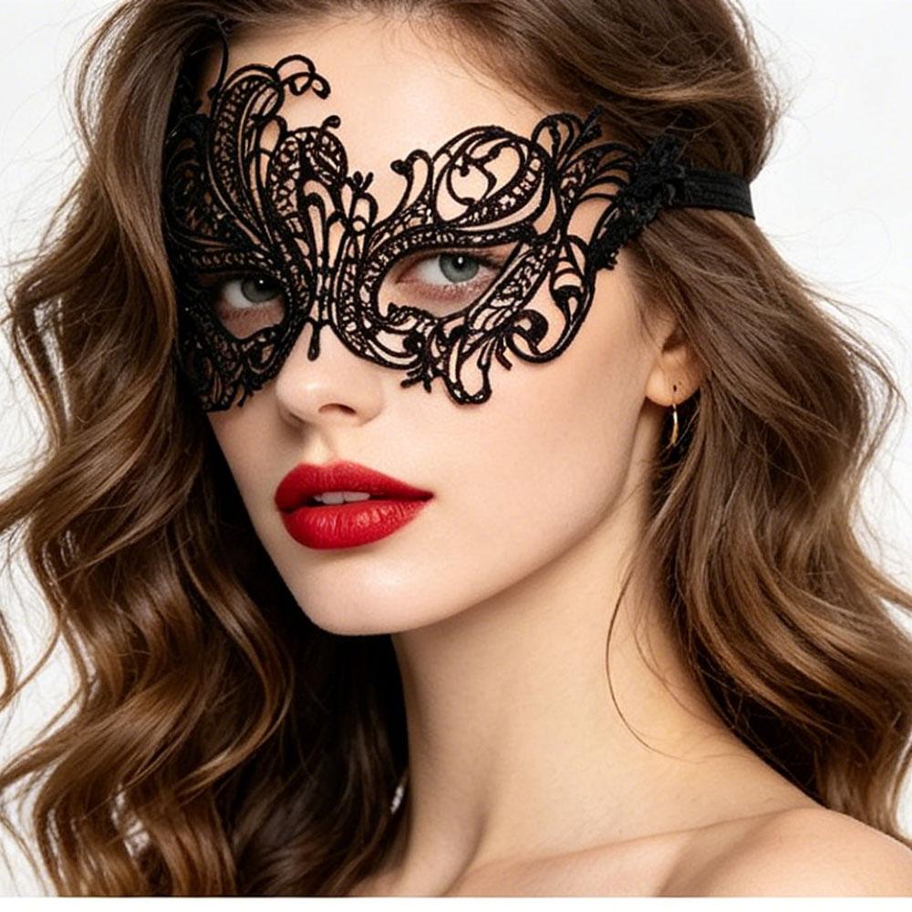 Lace Eye Mask Sheer Floral Blindfold Lace for Halloween Club Party Cosplay Themed Parties