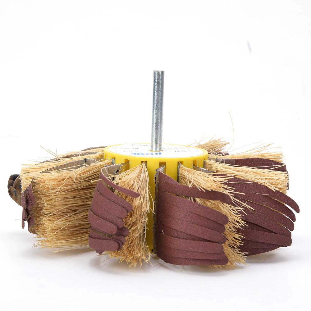 Sisal ing Wheel Manual Electric Drill Sisal Emery Cloth Polishing Wheel 6mm Shaft Mounted