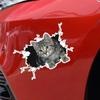 Автомобильные наклейки 3D Мультяшный кот Креативные кошки и собаки В трещинах ПВХ наклейки Автомобильная наклейка Декали Аксессуары для стайлинга автомобиля