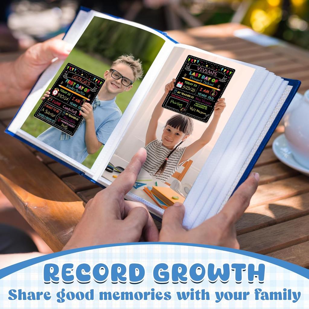 Double-Sided First Day of School Sign Board, 12 × 10 Inches Back to School Sign, Reble Color Painting First and Last Day of Preschool Board,