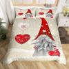 Christmas Gnomes Duvet Cover Winter Snow Holiday Style Santa Claus Xmas Comforter Cover Merry Christmas Bedding Set Twin Queen