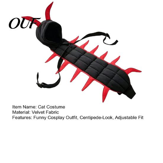 Comfortable Kitten Costume Centipede-Look Cat Costume, Halloween Cosplay Outfit, Funny Pet Apparel Creative Dress Up for Small Medium Cats, Cute Photo