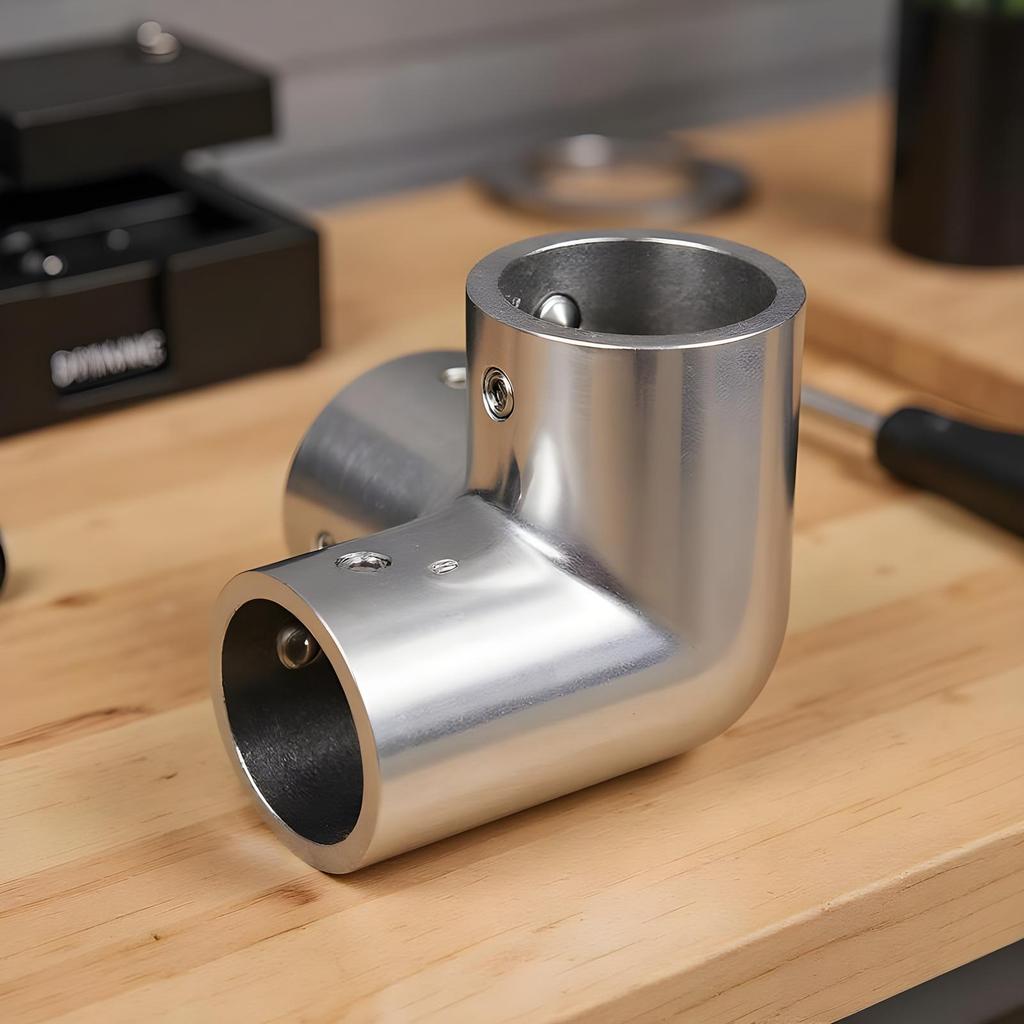 3 Way Corner Elbow 3 Way Stainless Steel Marine Supplies Railing Fork Tee Socket for Ship Guardrails Yacht Piping Dock Fencing