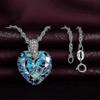 Women\'s Necklace, Blue "Heart of the Ocean" Heart Pendant