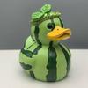 Fruit Duck Figurine Watermelon Dragon Fruit Cartoon Duck Resin Animal Statue Sculpture Home Office Decoration Ornament