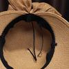 Straw Hat Women's Summer Sunshade Seaside Beach Hat Sunscreen Bow Dome Hat Pastoral Tide Big Edge Dome Basin Hat