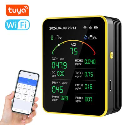 Tuya WiFi15in1 Детектор качества воздуха бытовой портативный AQI PM0.3 PM1.0 PM2.5 PM10 CO CO2 TVOC HCHO