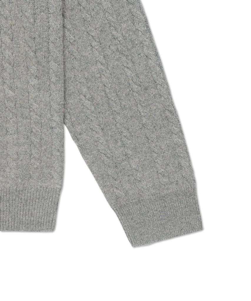 POLO RALPH LAUREN Cable Knit Wool Cotton Sweater - Grey