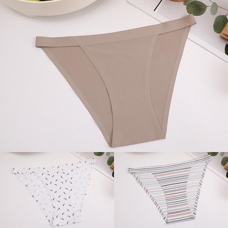 Бесшовные трусики для женщин, 3 шт./компл., хлопковые женские трусы с резинкой, большие размеры, нижнее белье бикини, нижнее белье