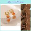New Heart 2023 Design Natural Stone Earrings For Women Orange Fashion Fall