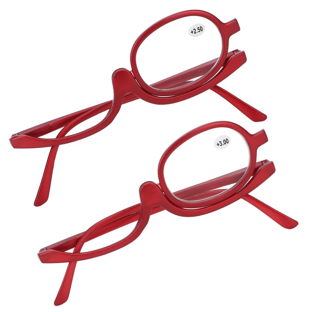 Увеличительные очки для макияжа, вращающиеся модные очки для макияжа глаз с одной линзой для женщин, красные