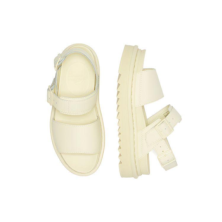 Dr. Martens Women's Voss Mono Hydro Leather Platform Sandals Toile Cream 27330282