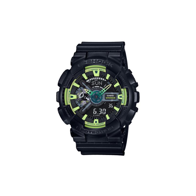 Casio Серия G-SHOCK тематическая серия модный уличный крутой продвинутый классический стрелочный двойной дисплей циферблат спортивный водонепроницаемый кварцевый механизм GA-110LY-1A
