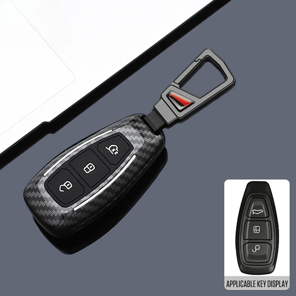 ABS Carbon Fiber Car Remote Key Case Cover Fob for Ford Focus 3 4 Fiesta Fusion Kuga Ecosport Mondeo MK3 MK4 Protect Accessories