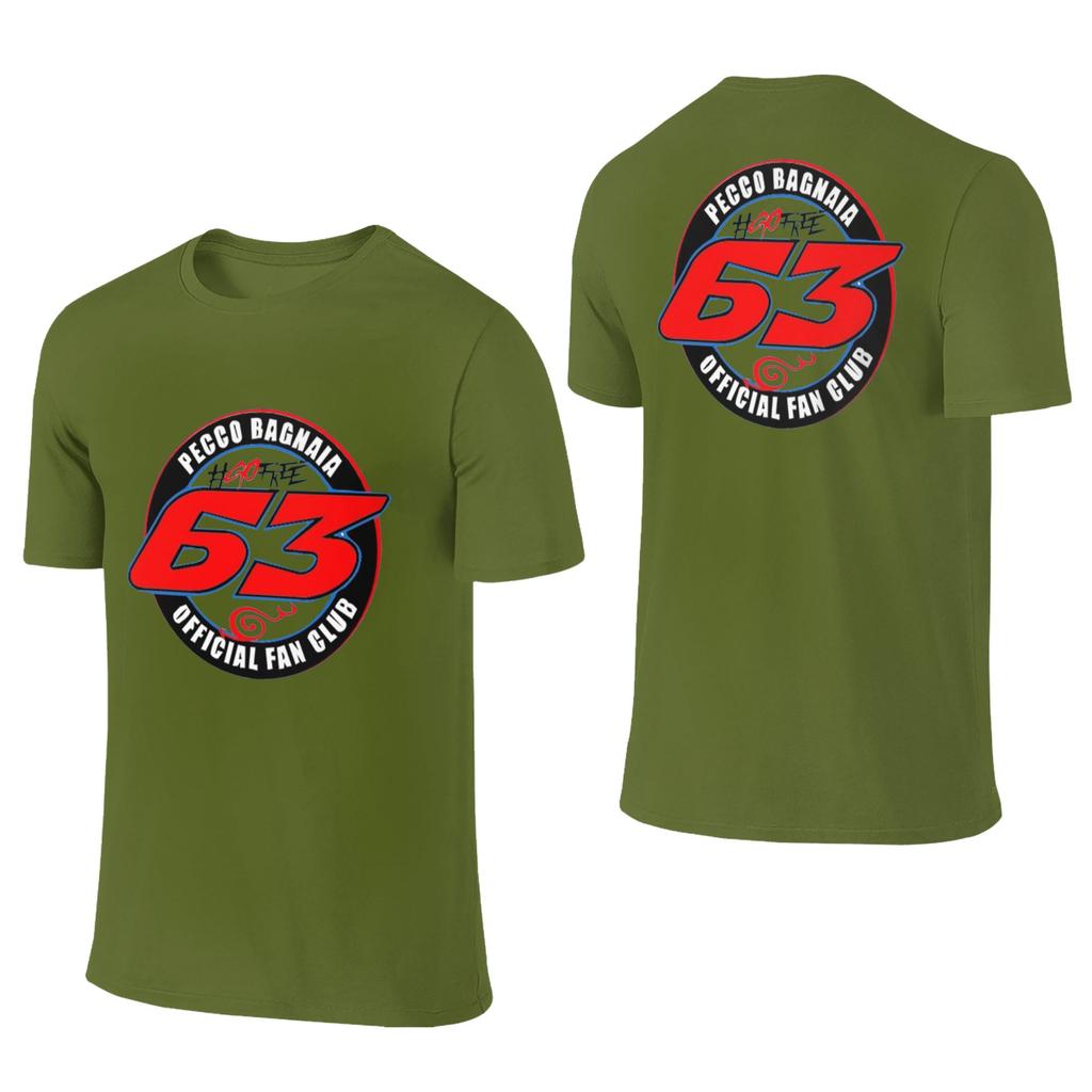 100 Cotton Pecco Bagnaia 63 TShirt Unisexs Double Sided T Shirt Unisex Crew Neck Summer Shirts Tops S6XL