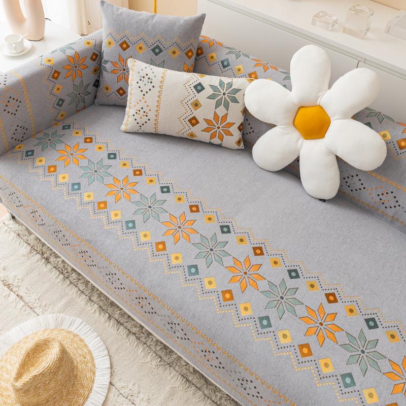 Bohemian Sofa Cushion Chenille Cover Sofa Cover Non-Slip Seat Cushion Sofa Towel Four Seasons Universal Light Luxury Style