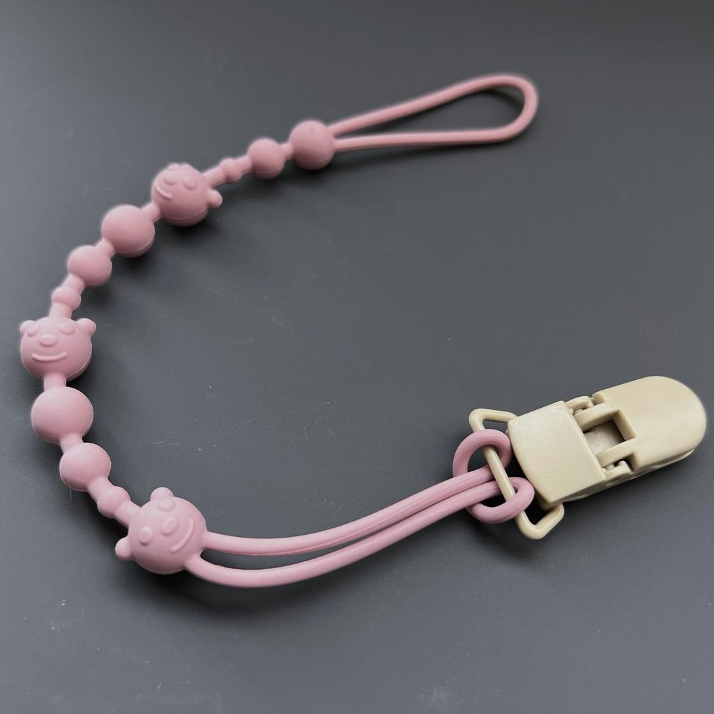 Практичная силиконовая соска-цепочка с рисунком медведя, зажим для соски из пищевого силикона, зажим для детской соски для прорезывания зубов у младенцев