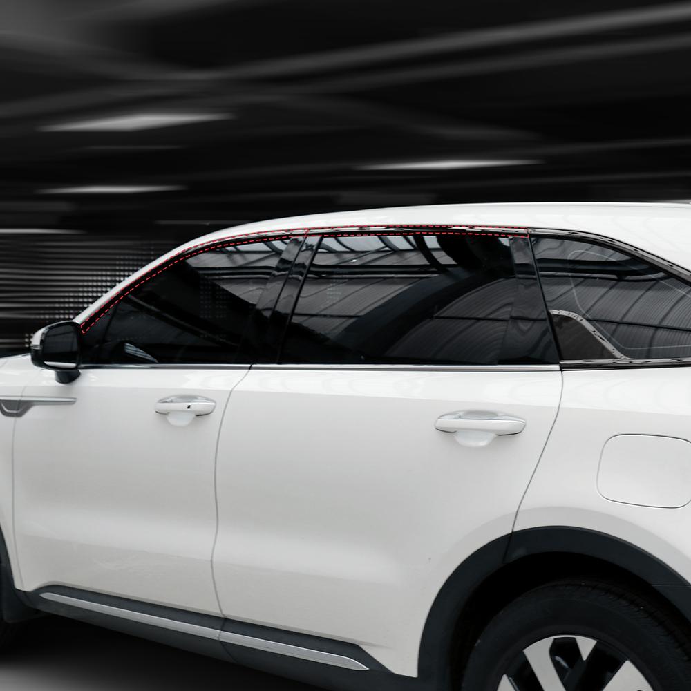 Для Kia Sorento MQ4 2021-2026 10 шт. ABS Декоративная полоска на окно автомобиля Кнопка Накладка на боковую панель Отделка Декоративная полоска на окно стойки D