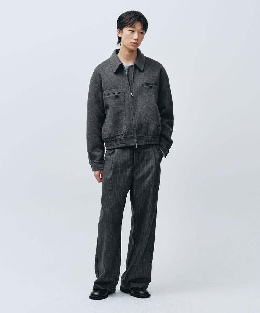 INTEMPOMOOD Retro Stripe Wide Slacks_Gray