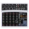 BOMGE 6-Channel DJ Audio Mixer with MP3, USB, Bluetooth, 48V Phantom Power, 5V Power Supply, and 99 DSP Echo Effects for Live Performances, Music, Kar
