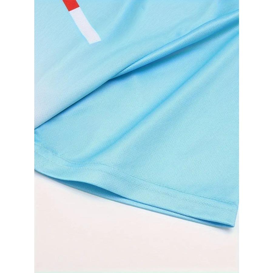 Vibrant Gradient Color Paris Graphic Print T-Shirt - Short Sleeve Crew Neck Tee Casual Breathable Comfortable Summer Outdoor Mens Clothing