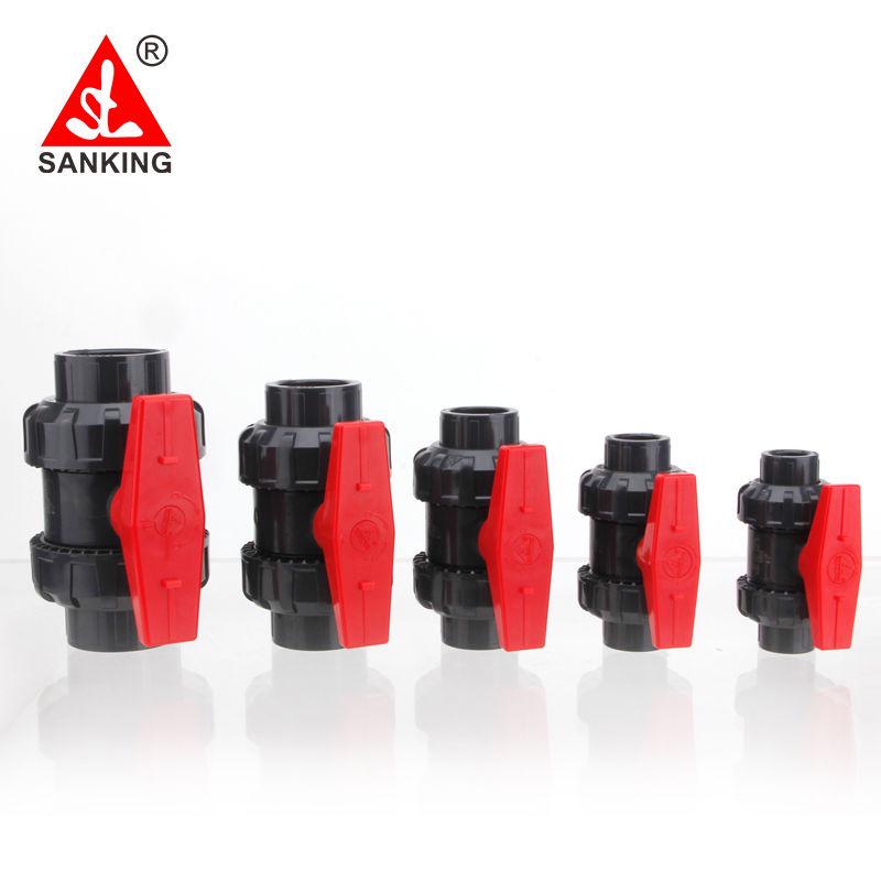 Taiwan PVC Double Union Ball Valve - Acid & Alkali Resistant with Handle