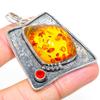 Подвеска из натурального балтийского янтаря, граната, стерлингового серебра 925 пробы, 2,05 дюйма, Z7q80