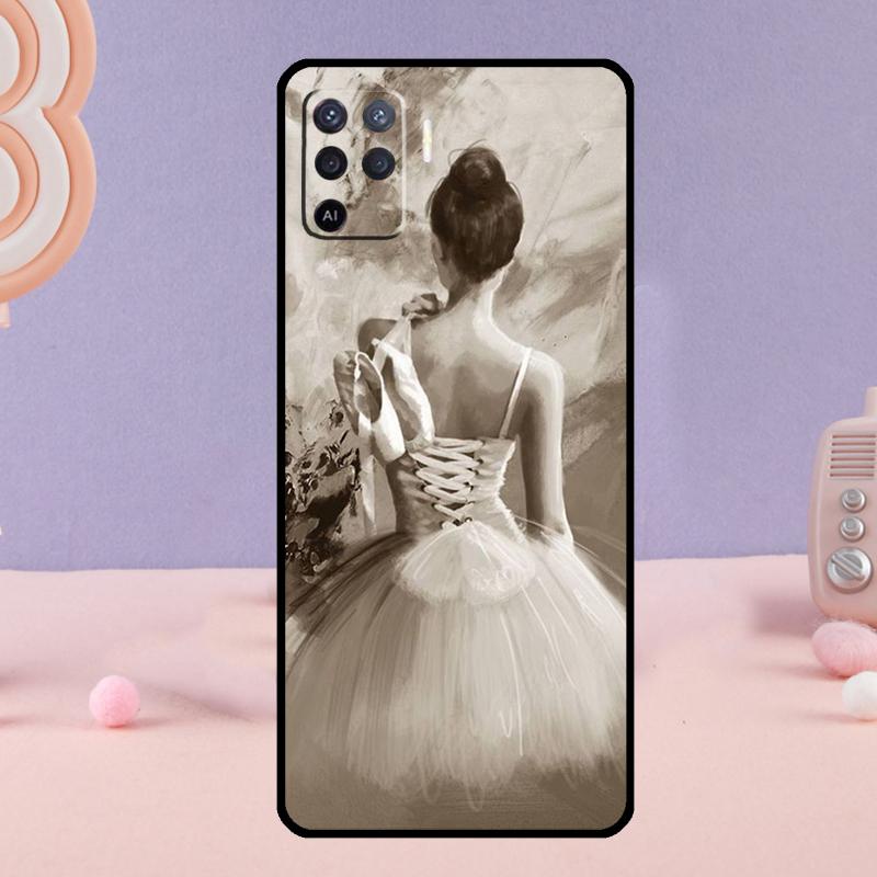 Чехол для телефона Танцовщица Балерина Для Oppo A38 A18 A58 A78 A98 A79 A40 A60 A80 A16 A76 A96 A15 A74 A94 A54 A77 A17