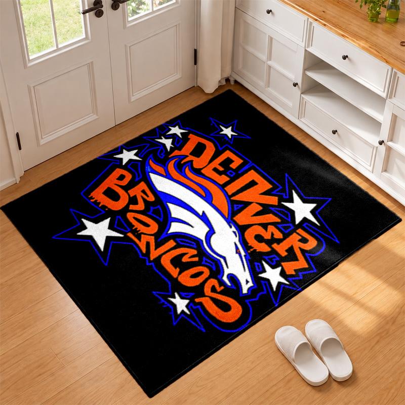 Denver Broncos Carpet Door Mat for Living Room or Bedroom Protective Mat Under Chair Office Decoration Christmas Gift Birthday Present