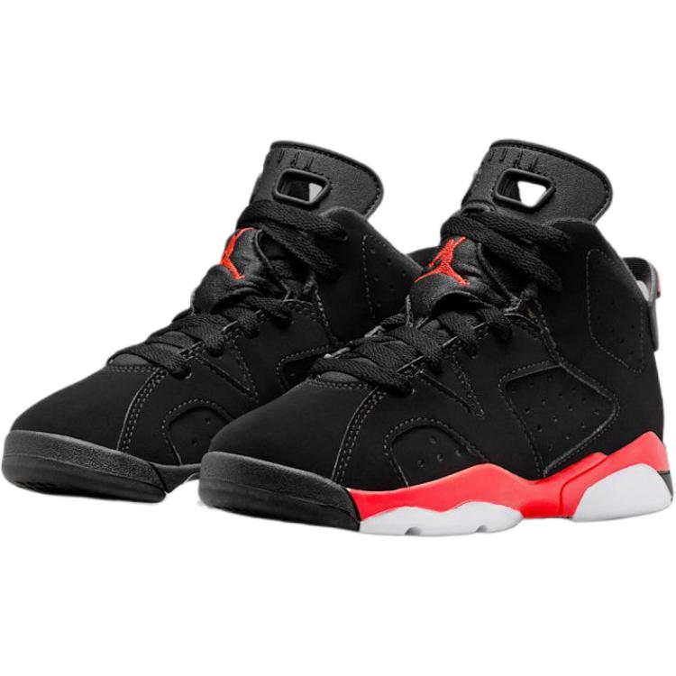 Air Jordan 6 Retro PS Reverse Infrared Продавец Детские Кроссовки Черный Светло-Красный IQ1277-001