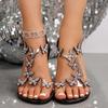 Women's Elegant Butterfly Sandals, Elastic Ankle Strap Lightweight Flat Vacation Shoes, PVC Summer Beach Shoes