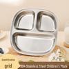 Stainless Steel 3-Compartment Portion Control Plate for Adults & Students