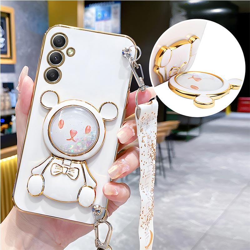 Роскошный чехол с ремешком в виде медведя для Samsung Galaxy A05 A05S A14 A54 A04 A34 A24 M14 4G 5G