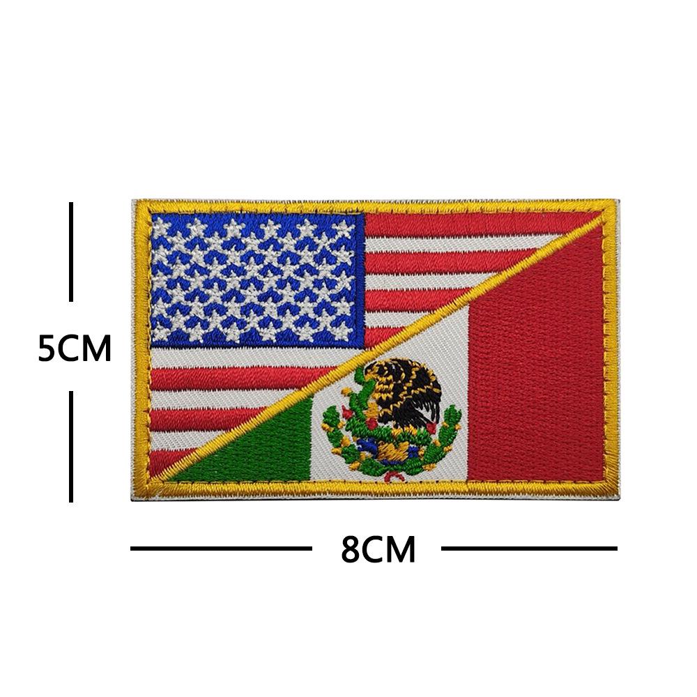 Mexican Bird Pattern Gold Embroidery Velcro Armband & Backpack Patch