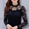 Lace Bottoming Shirt for Women Autumn Winter Long Sleeved Tshirt Warm Hollowed Out Pullovers Top S-5XL