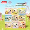 HK929 Чиби Маруко-чан Веселый Рынок Слепая Коробка: Фигурка уличной сцены, набор строительных блоков для девочек