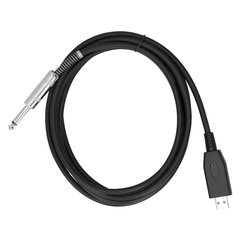 USB to 6.35mm Electric Guitar Cable Plug Play Adapter Connector Cable Cord