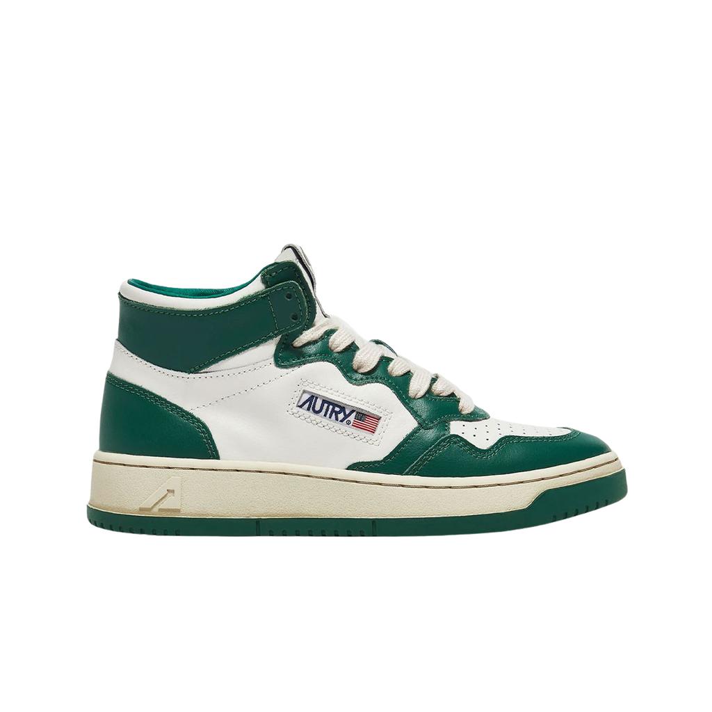 (w) Autry Medalist Mid Leather Sneakers Green White