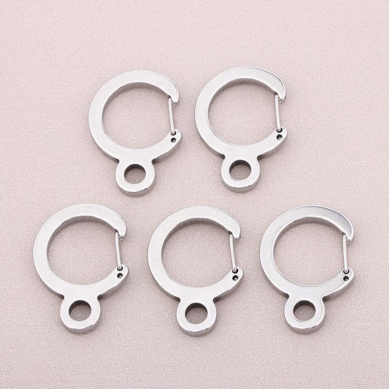 2Pcs Heavy Duty Stainless Steel Key Ring Spring Snap Hook Carabiner for Outdoor Sports Backpack