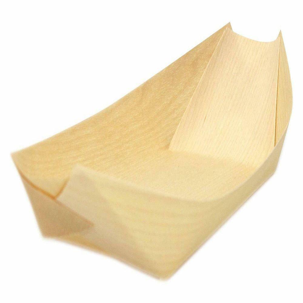 Disposable Boat Pine Food Wood Bowl Cake Tool Serving Tray Catering