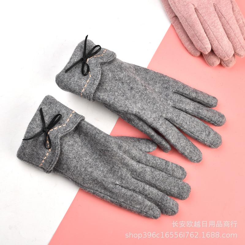 Перчатки зимние женские милые флисовые теплые шерстяные перчатки утолщенные уличные для вождения для езды с сенсорным экраном кашемировые перчатки