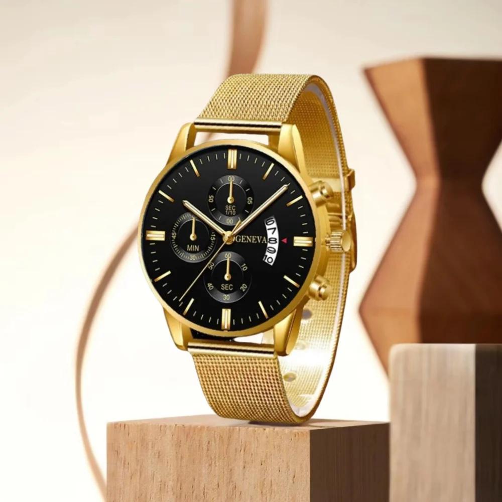 Trendy Luxury Durable Original Low Price Popular Design Men Quartz Watch for Chronograph WristWatch Mesh Steel Band for Man